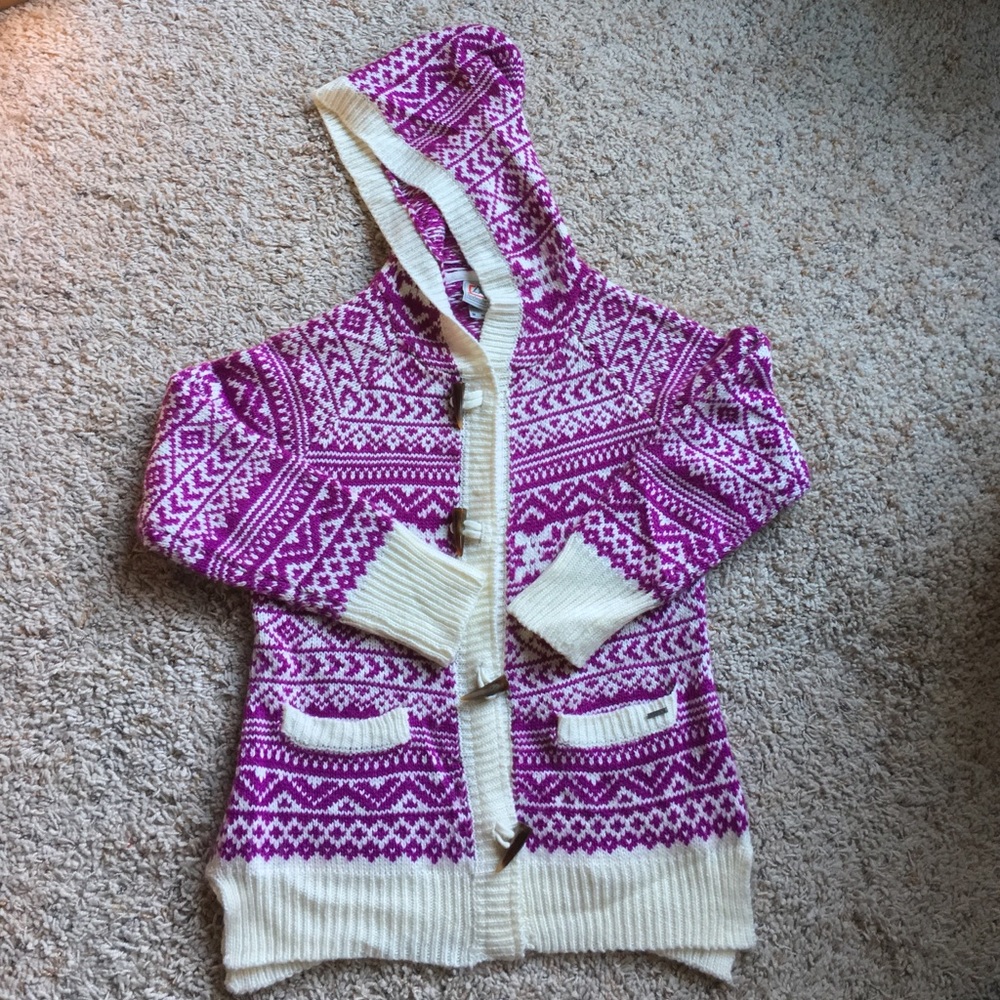Avalanche Fair Isle Hooded Cardigan Sweater